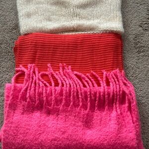 Bundle of Stylish Pink, Orange, and Cream Women's Scarves